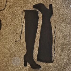 Chinese Laundry Black Suede Over Knee Boots size 7